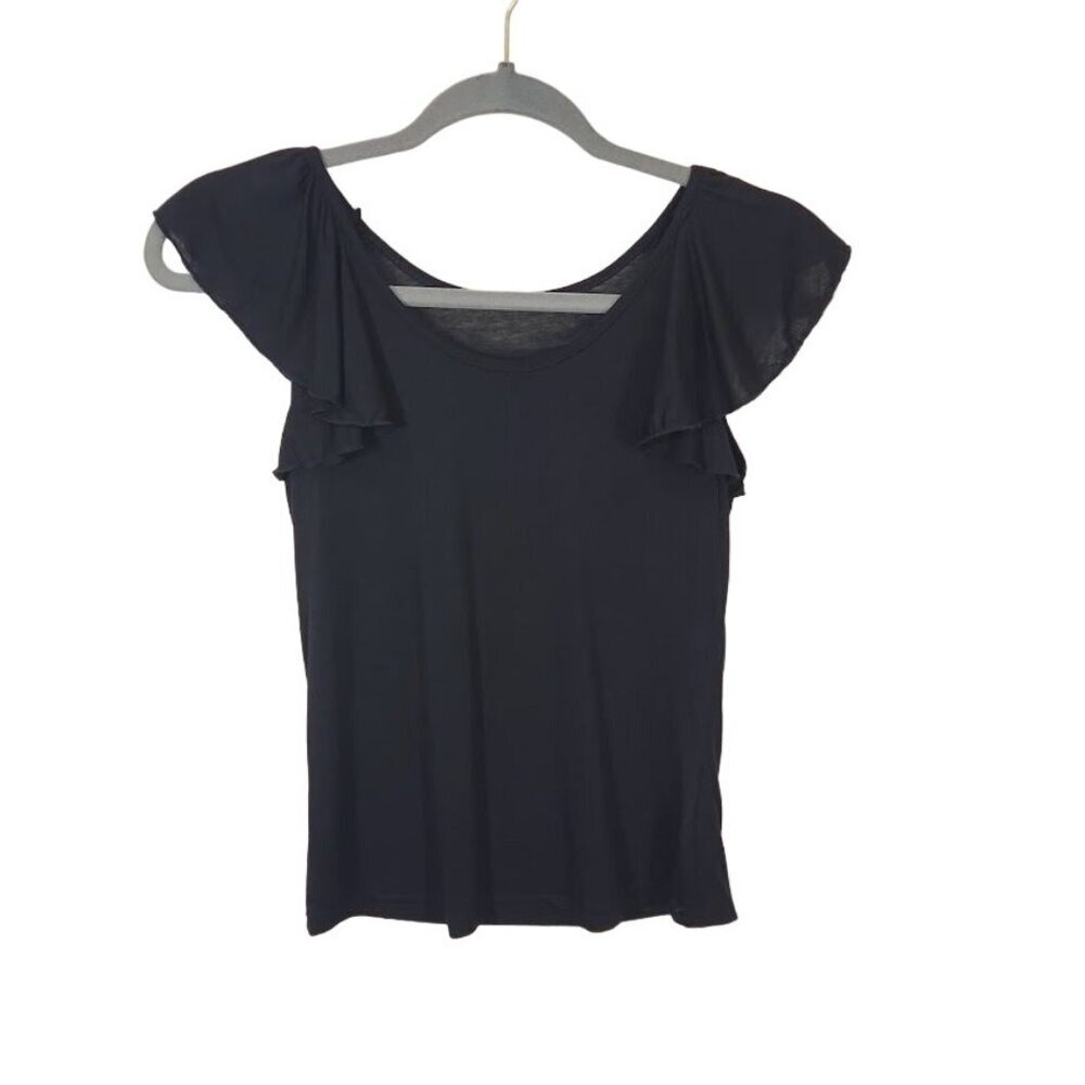 Shein Flutter Sleeve Blouse in Black‎ - Size Small